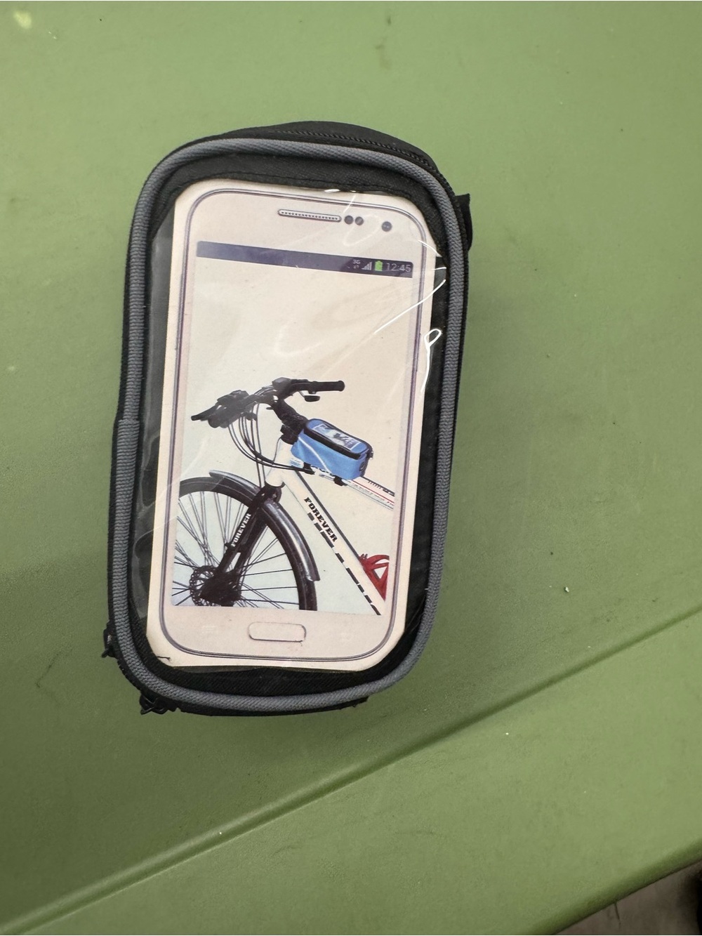 Black Bike Handlebar Phone Pouch with Touchscreen Window